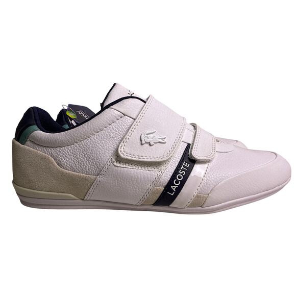 Lacoste Misano Strap 123 1 Sneaker Men's 8 White Leather Navy 45CMA0018-042 - Picture 1 of 10